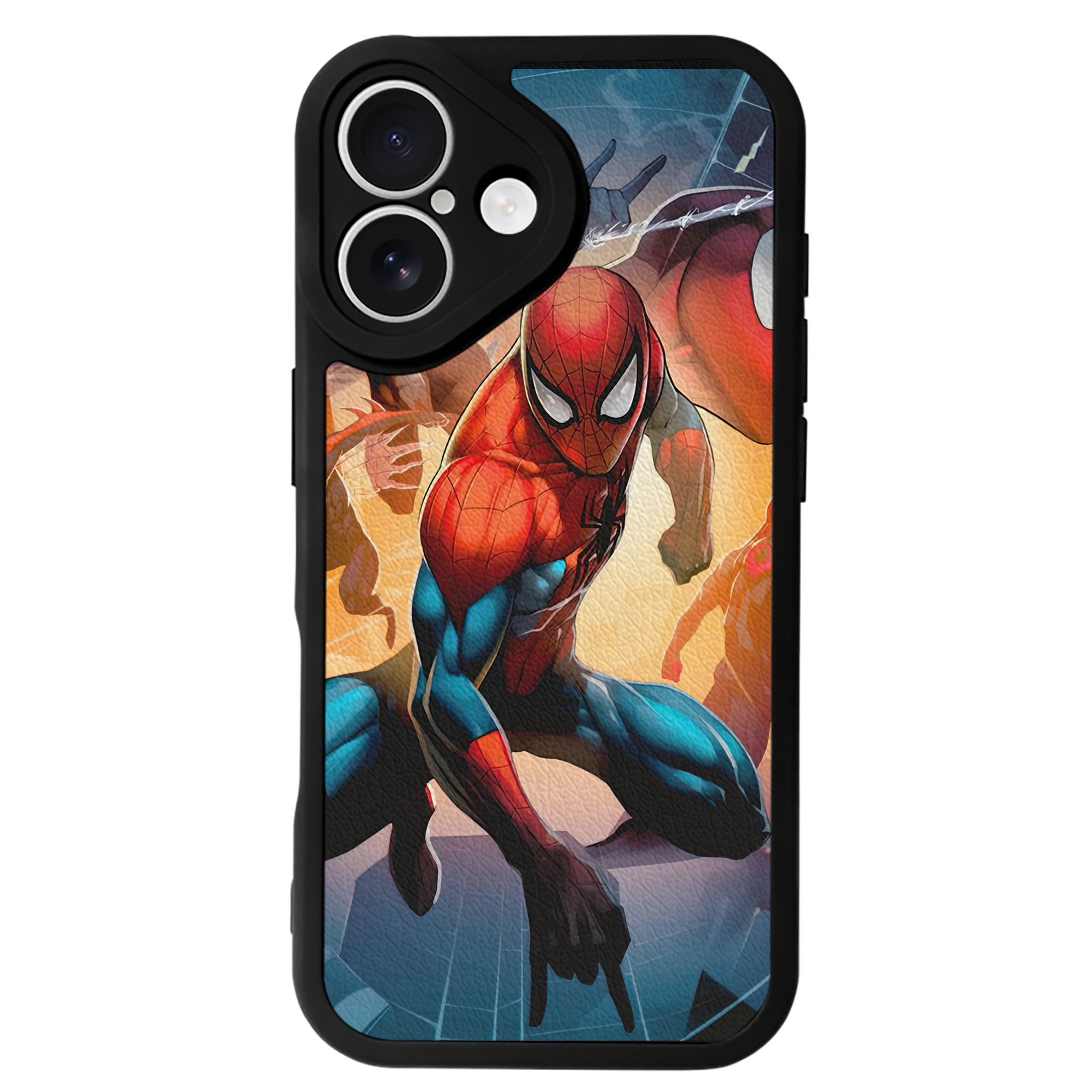 Spider Man スパイダーマン 【iPhone 16シリーズ対応】シリコンスマホケース（レザー調） 材質：シリコン
